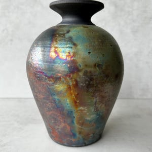 Copper Matte Decorative Raku Vase