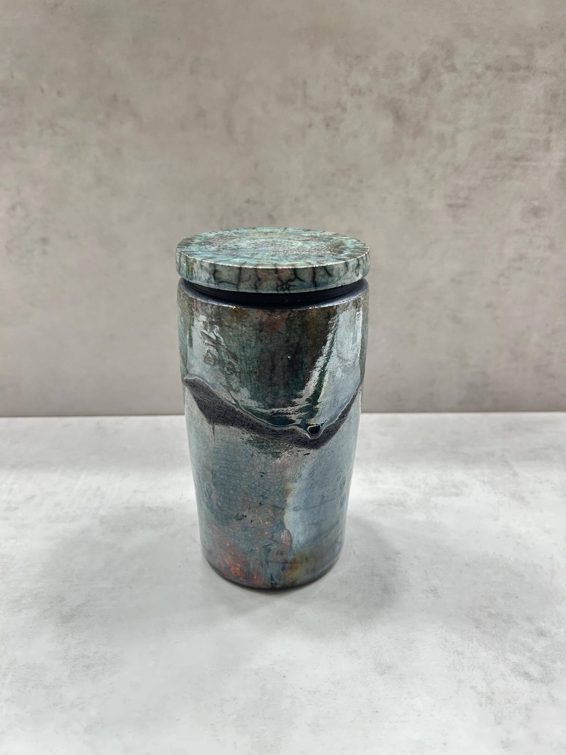 Raku Pottery Vase With Lid - Etsy