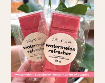 Watermelon Strawberry Soy Wachs Melt, handgegossener Snapbar aus 100% Sojawachs, erfrischender Sommer-Heimduft, gemütliche Vibes, Sonntags-Reset-Duft