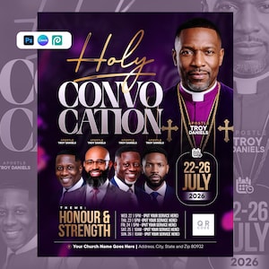 Holy Convocation Flyer Template | Editable Canva Church Flyer | Christian Conference Poster | Ministry Event Flyer | Instant Download