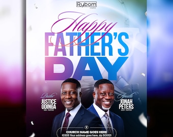 Father’s Day Flyer | Editable Canva & Photoshop PSD | Celebrating Fathers