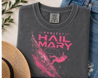 Project Hail Mary Shirt, Sci Fi Astronaut Tee, Pink Retro Space Graphic, Book Lover Gift, Vintage Bookish T-Shirt, Space Reader Gift for Her