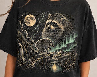 Jimothy Raccoon Shirt, Viral Seattle Feral Legend Tee, Retro Raccoon Moon Graphic Tshirt, Funny Wildlife Animal Shirt