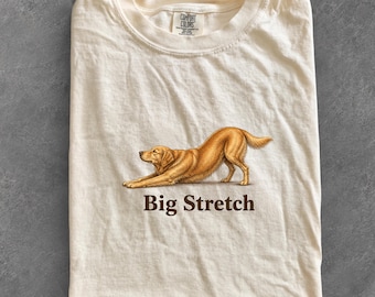 Großes, dehnbares Golden Retriever Comfort Colors Shirt, lustiges T-Shirt mit dehnbarem Labrador-Motiv, Geschenk für Schokoladenlabrador-Liebhaber, Vintage-Hunde-Shirt