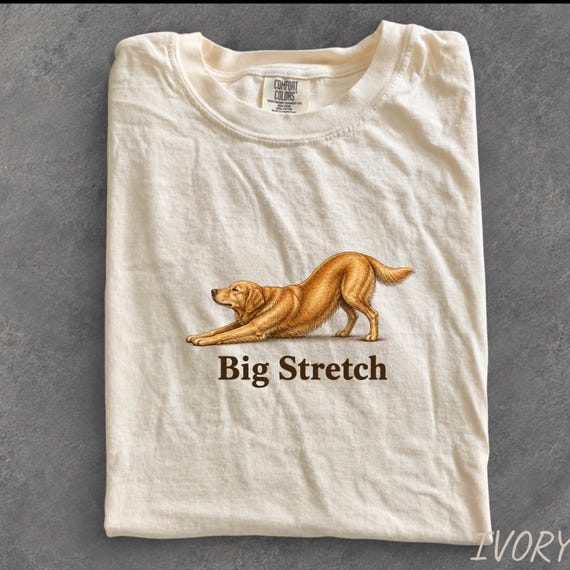 Big Stretch Golden Retriever Comfort Colors Shirt, Funny Stretching Lab Dog T-Shirt, Chocolate Lab Lover Gift, Vintage Dog