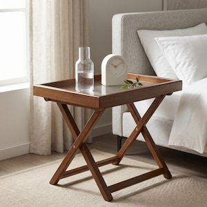 Vintage Folding Bamboo Tray Table ,  Portable Outdoor table , Balcony|  table , small coffee table,  japandi coffee table ,  console table