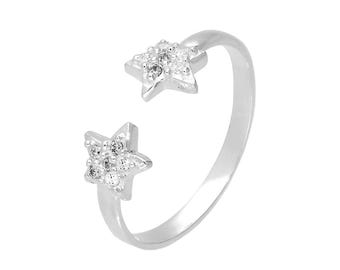 925 Sterling Silver - Starfish Adjustable Ring