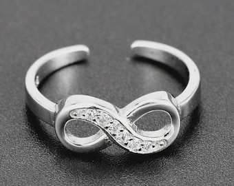 925 Sterling Silver - Infinity Adjustable Ring