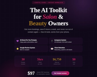 AI Prompts Guide for Salon Owners | Beauty Business Bookings, Content (Digital Download)