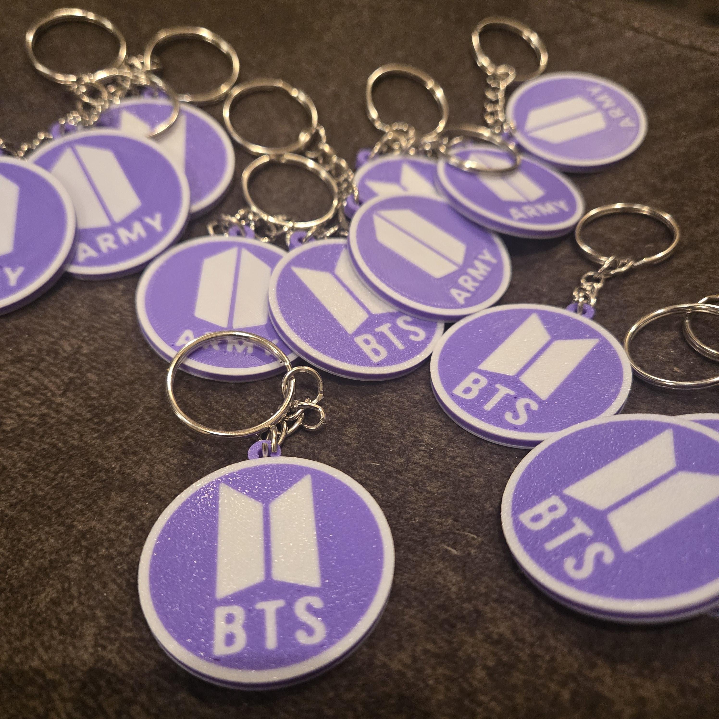 BTS ARMY Keychain Purple & White - Etsy