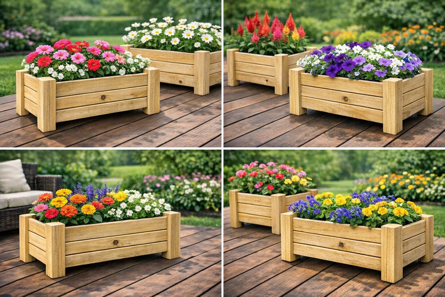 Rustic Wooden Planter Box | Farmhouse Centerpiece Crate | Handmade Wood ...