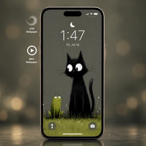 Black Cat Live Wallpaper Cute Frog Animated Lock Screen Phone Background Funny Big Eyes Cottagecore Android Video Download