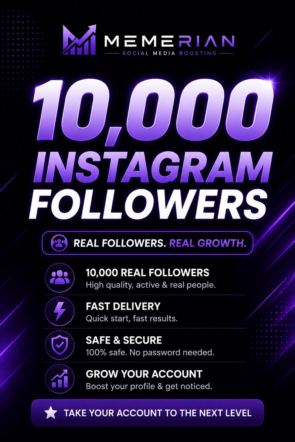 Instagram 10,000 Followers Growth Service | Real & Organic Audience | Fast Delivery | Social Media Promotion