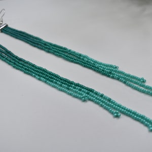 Teal and silver ombre beaded fringe earrings, bohemian style earrings, long earrings, ombre shoulder duster, shades of green earrings image 7