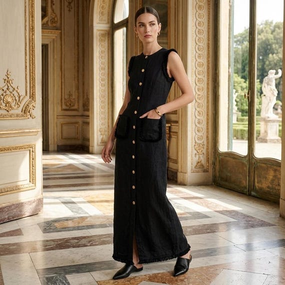 j crew black maxi dress J.crew Linen Blend Fringe Trim Button Front XXS Gold Buttons Color:Peony pink its crafted from crisp The Summer I Turned BHH