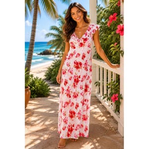 oscar de la renta white dress red flowers Oscar de la Renta Women's Hibiscus Cotton Poplin Belted Midi-Shirtdress - Red White