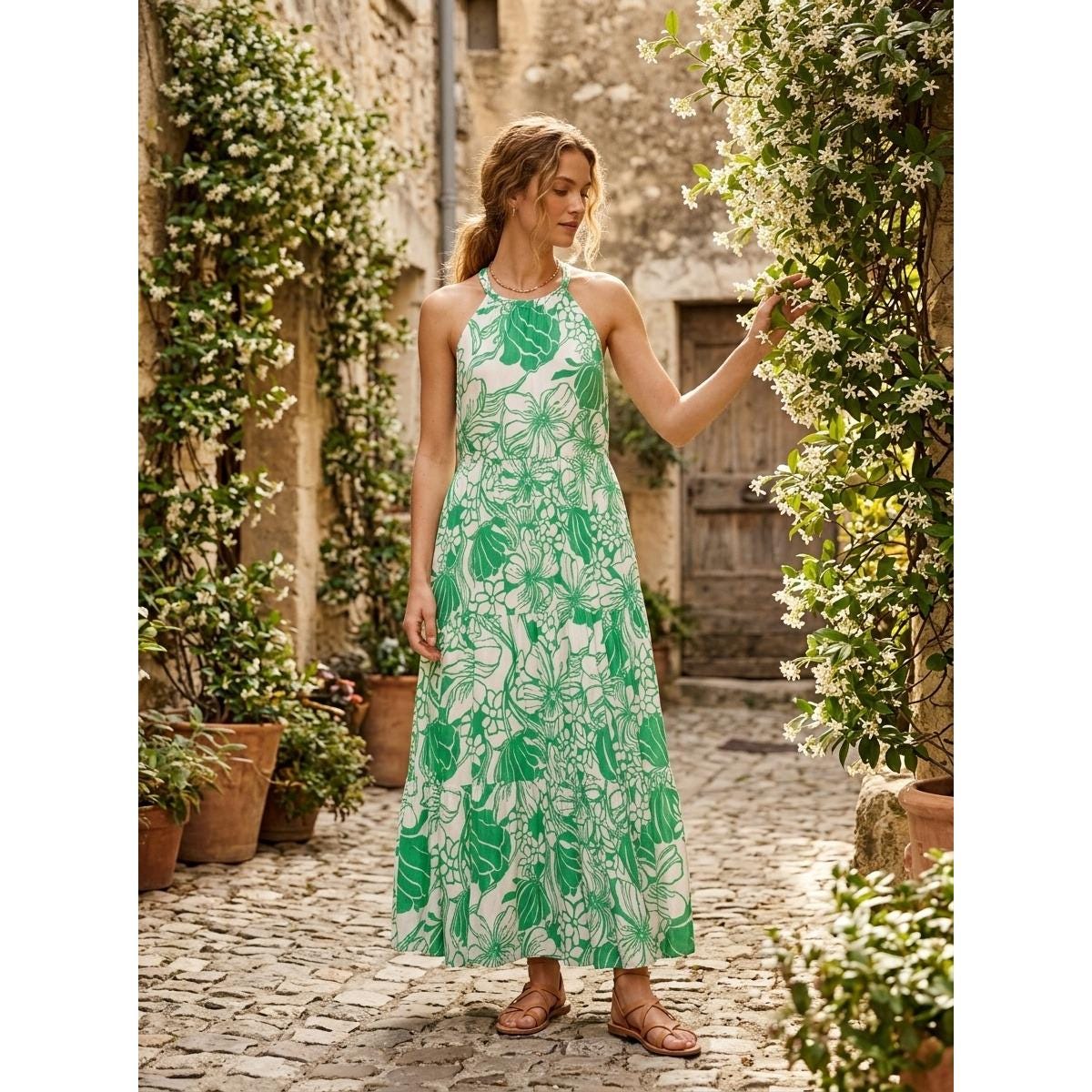 estrella halter maxi dress – Mademoiselle available-2x main image 1