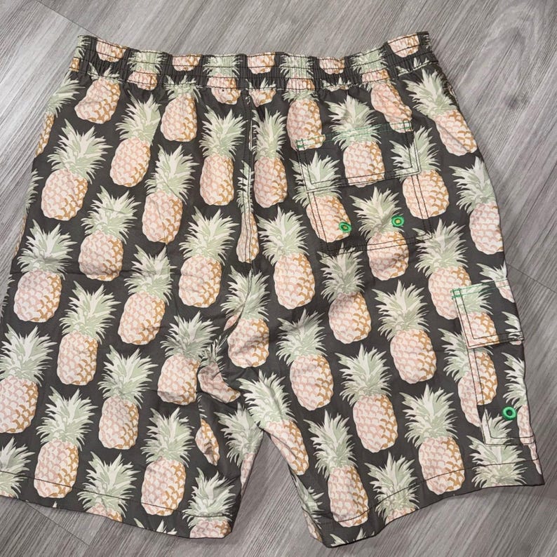 Tommy Bahama Relax Mens Pineapple Print Board Shorts Gray Swim Trunks L image 8
