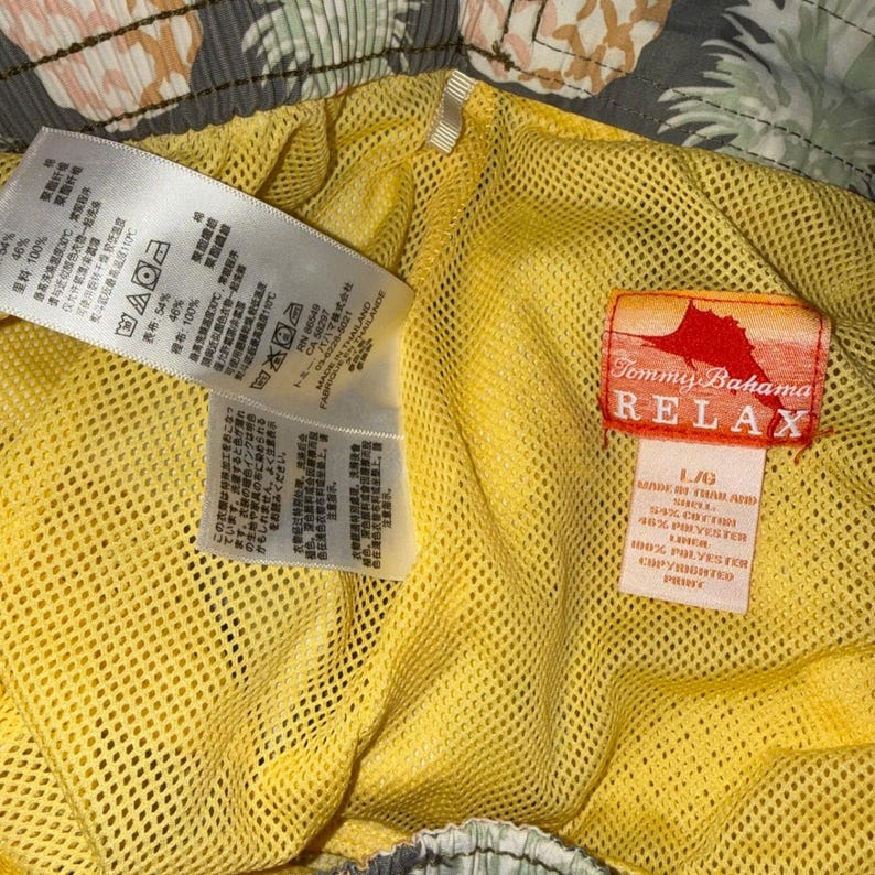 Tommy Bahama Relax Mens Pineapple Print Board Shorts Gray Swim Trunks L image 3