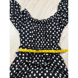 Maeve Anthropologie Polka Dot Handkerchief Hem Belted Midi Dress Black White 2 image 8