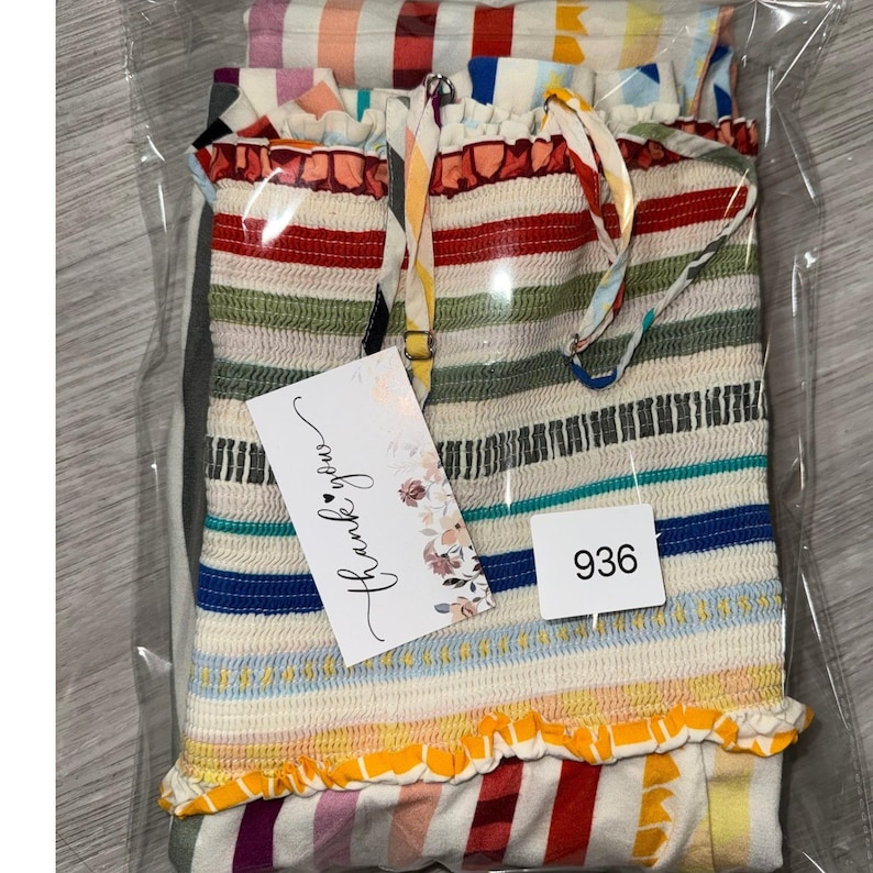 Farm Rio Anthropologie Striped Smocked Wide Leg Jumpsuit Multi S Petite 276924 image 10