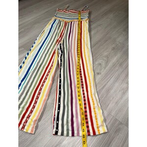 Farm Rio Anthropologie Striped Smocked Wide Leg Jumpsuit Multi S Petite 276924 image 6