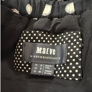 Maeve Anthropologie Polka Dot Handkerchief Hem Belted Midi Dress Black White 2 image 3