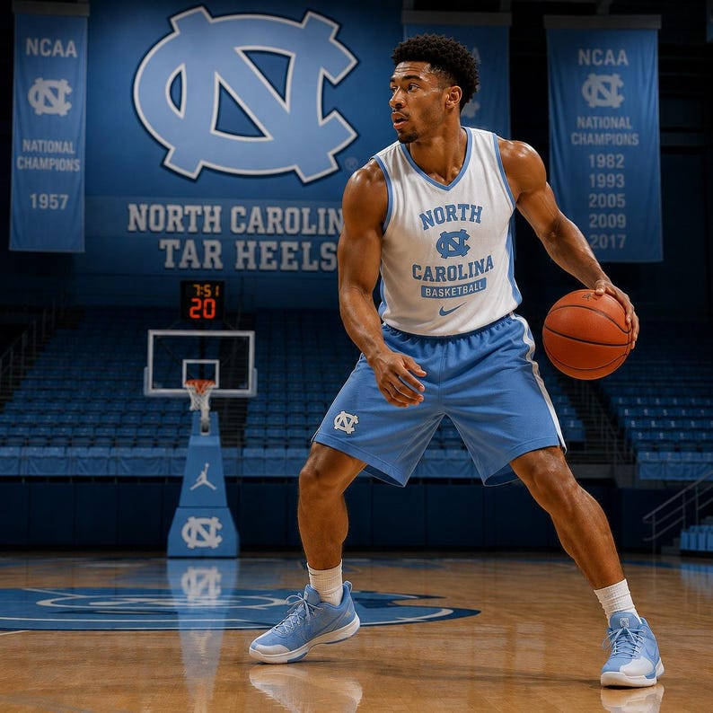 Nike Team UNC North Carolina Tar Heels Basketball Shorts Blue Mens XL Fit Dry image 1
