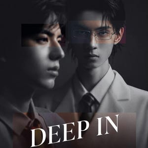 May include: A monochromatic portrait featuring two individuals in formal attire, including white collared shirts and dark ties. One individual wears thin-rimmed rectangular glasses. The text DEEP IN is displayed in white serif font across the lower section.
