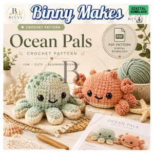 Virkmönster för jättebläckfisk, nybörjarvänlig amigurumi-plyschleksak (PDF-nedladdning)