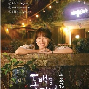 Pode incluir: Uma capa de DVD com uma pessoa sorridente apoiada num muro de pedra com folhagem verde em primeiro plano. O texto inclui o título When the Camellia Blooms, uma lista de elenco e o logótipo da Golden Card Multimedia no canto.