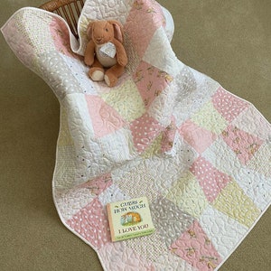 Pre-Cut Tumbler Quilt Kit  - Guess How Much I Love You - Child Size - Pink and grey