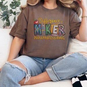 Maglietta Difference Maker Paraprofessional – Maglietta in cotone tinta in capo