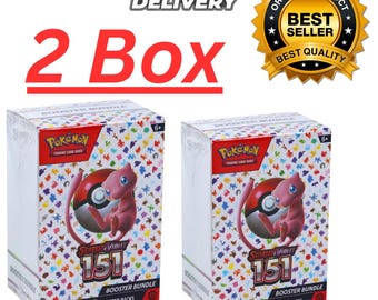 Pokémon 151 Booster 2 Box Factory Sealed Authentic Scarlet & Violet Trading Cards Collectible Gift