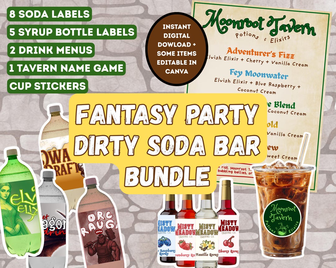Fantasy Dirty Soda Bar Party Bundle - Etsy