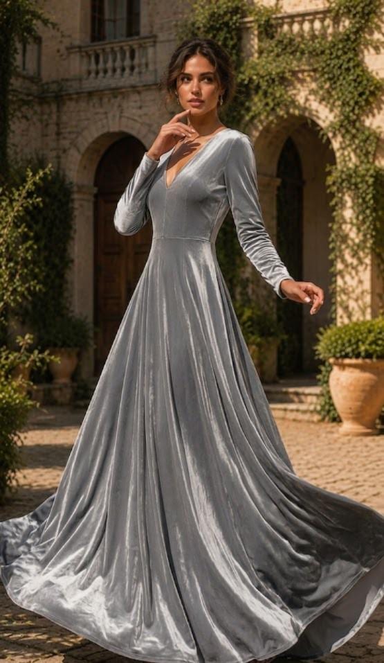 silver velvet dress outfit 17 Cute Ways To Wear Crushed Velvet