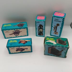 5× Antique Finished Die-Cast Metal Mini Pencil Lot Canon Phone Camera Lantern