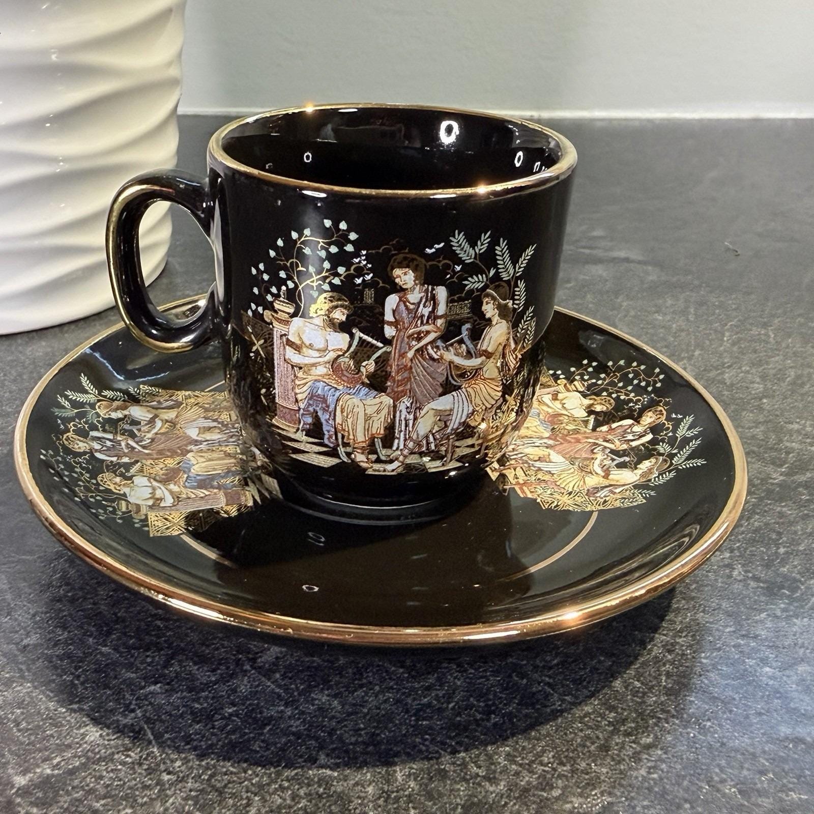 24K使用、ギリシャのハンドメイドティーポットとカップセット Greek 24k Tea Cup Set - Etsy