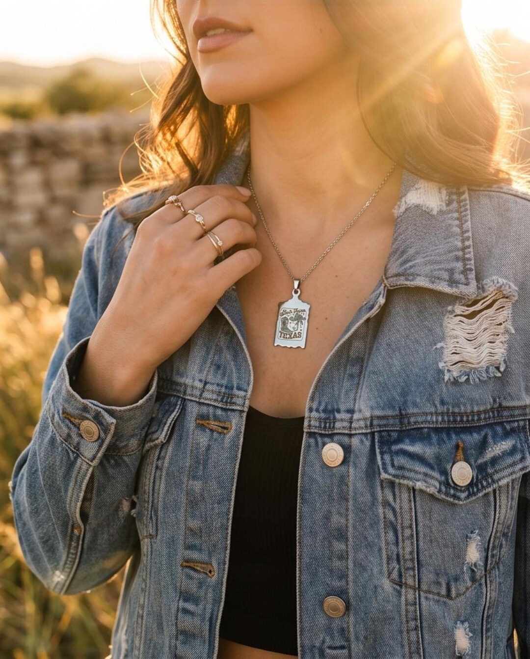 Custom Laser Engraved Color Pendant With Chain - Etsy