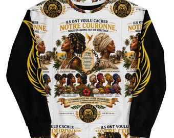 Sweatshirt Tignon Crown 1786 AOP Unisex - Black History Art - LEGACIS81