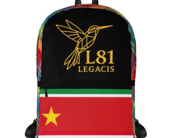 Backpack Black, Emblem Heritage, Madras Laptop Bag, LEGACIS81 Streetwear