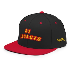 Black Red Gold Embroidered Snapback Cap, LEGACIS81 Ascension Streetwear Hat