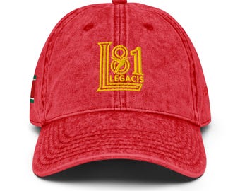 Vintage Dad Hat, L81 Gold Monogram Flag Guadeloupe Washed Cap, LEGACIS81