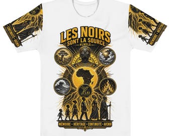 LNSLS Les Quatre Forces AOP T-Shirt, Black Gold African Heritage Tee – LEGACIS81