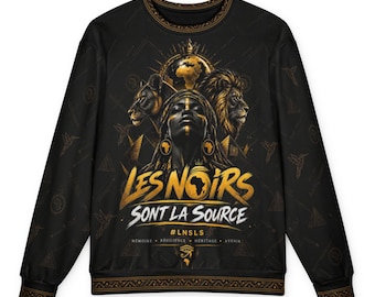 LNSLS La Gardienne de la Source Oversized Sweatshirt, Black Gold African Heritage Streetwear – LEGACIS81