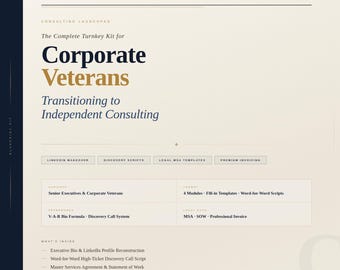Consulting Launchpad Blueprint for Executives | Independent Consultant Starter Kit: Contract Templates, Discovery Call Scripts, Invoice PDF