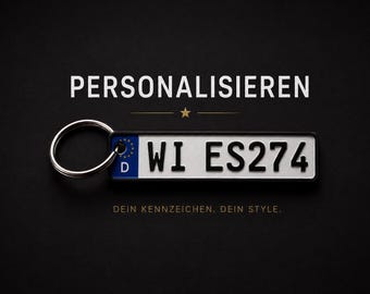 Personalized License Plate Keychain, Custom Number Plate Keyring, 3D Printed Car Gift, European Plate Keychain