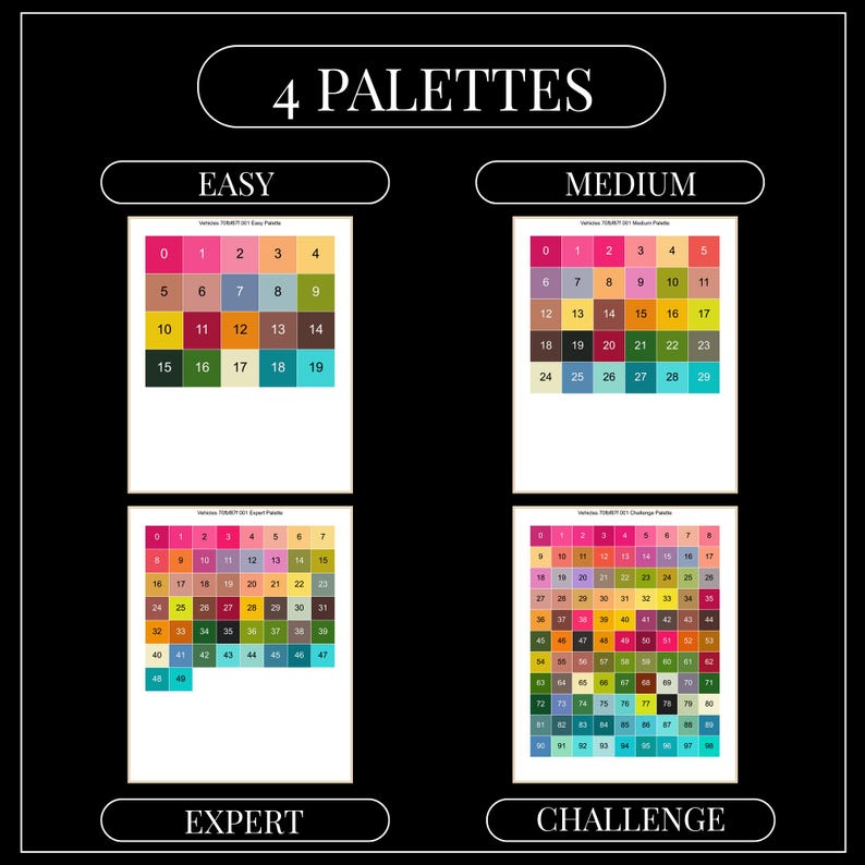 Color by Number for Adults, Tuk Tuk Seaside – 20-99 Colors (PDF+PNG+SVG ...