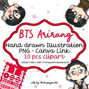BTS Arirang Hand Drawn Clipart Bundle | Fan Art PNG
