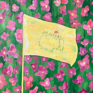 The Masters Golf Flag Art Augusta National PRINT 8&quot;x10&quot;